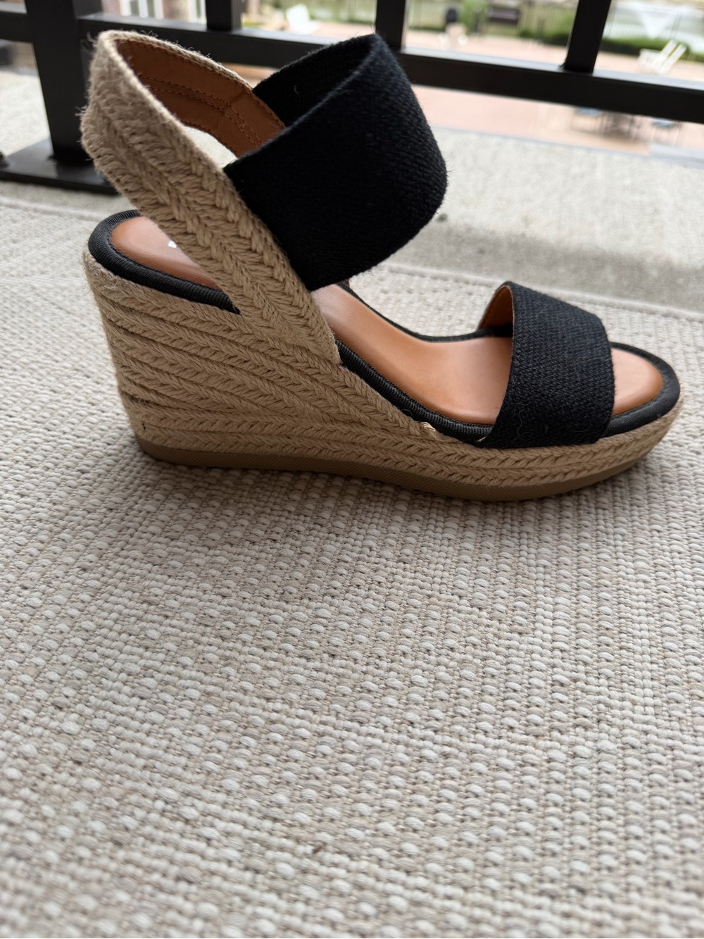 MIA Brittini Espadrille Wedge Sandals Black